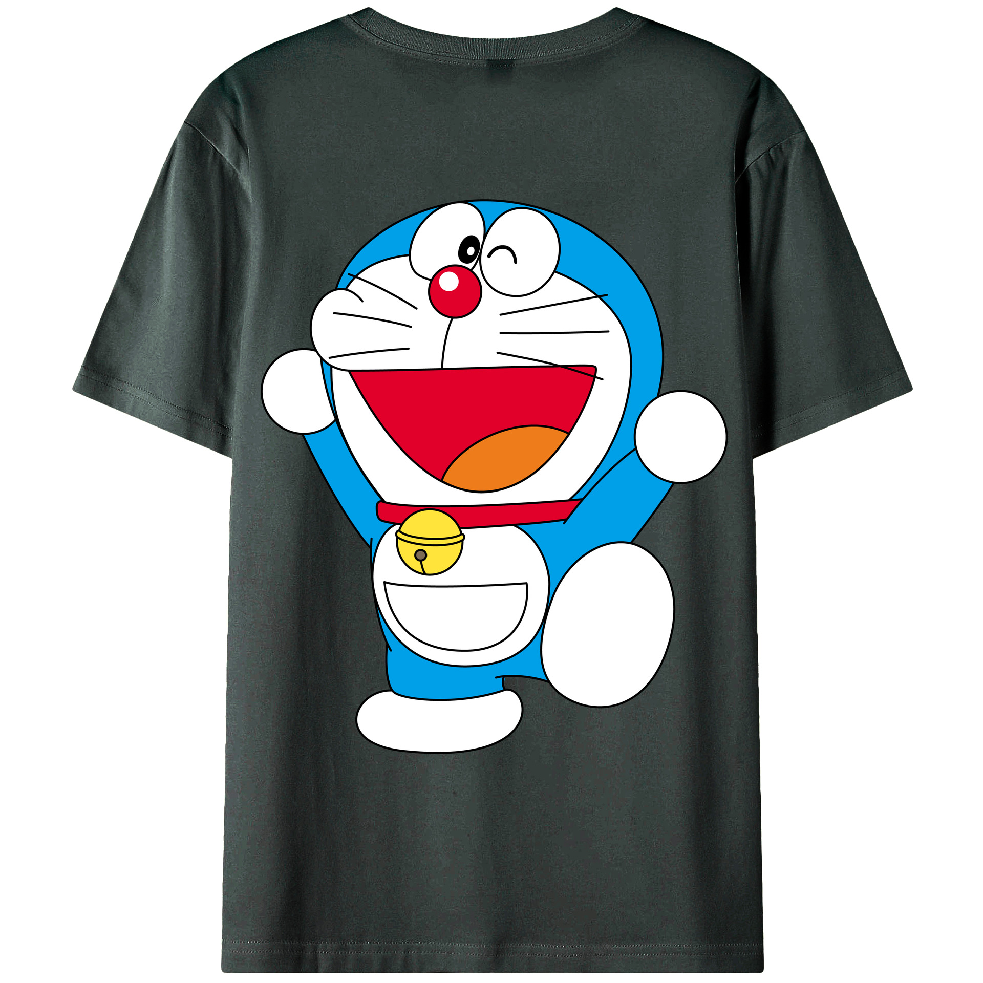 （画像用） ドラえもん Doraemon 綿100％ メンズ半袖Tシャツ（バックプリント） 通気性